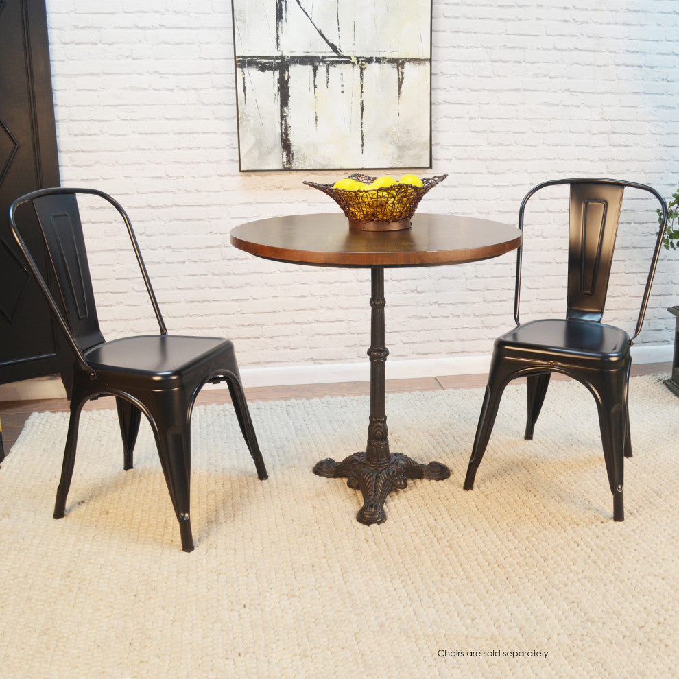 Velio Bistro Table, Chestnut, Black