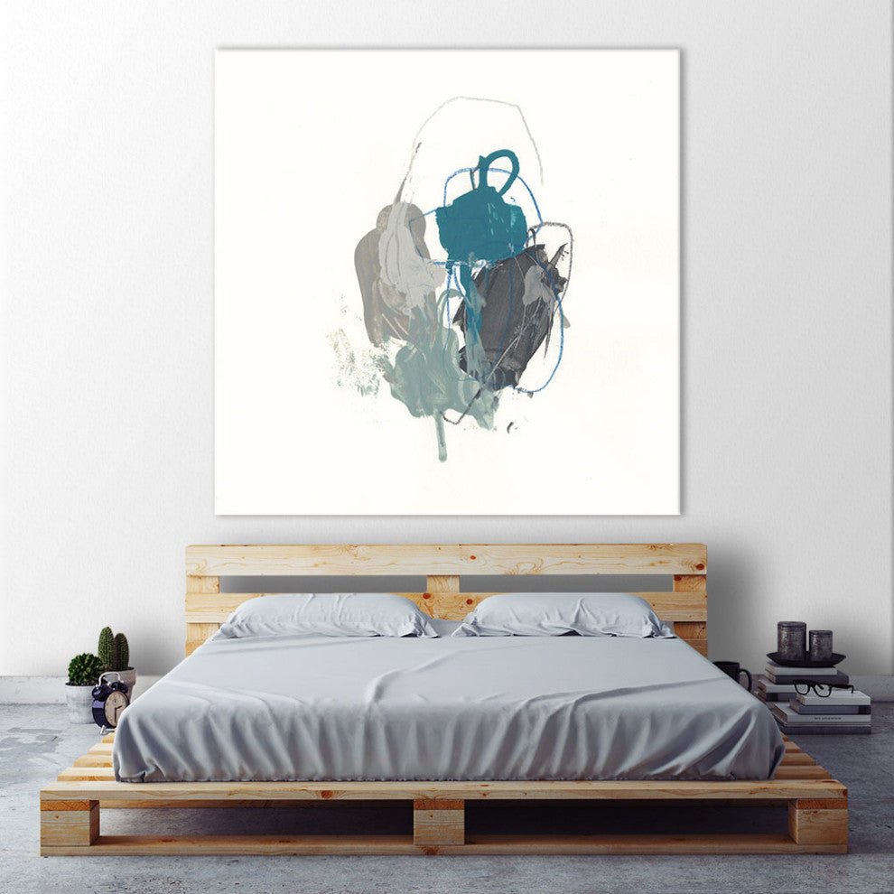 "Teal Gesture I" Fine Art Giant Canvas Print, 84"x84"