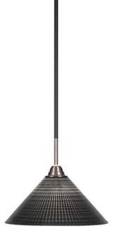 Paramount Mini Pendant, Matte Black & Brushed Nickel, 12" Black Matrix
