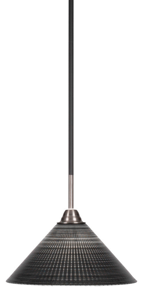 Paramount Mini Pendant, Matte Black & Brushed Nickel, 12" Black Matrix