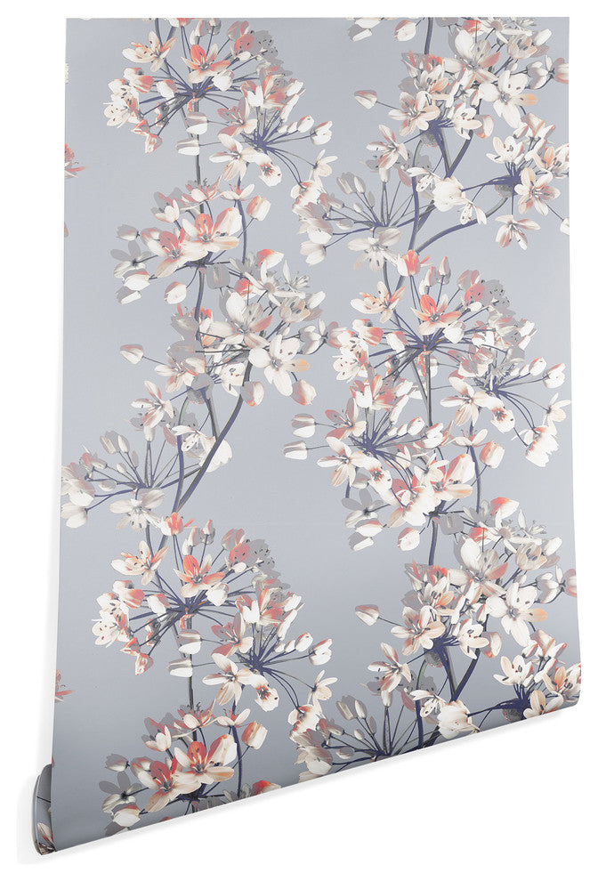 Deny Designs Emanuela Carratoni Delicate Floral Wallpaper, Purple, 2'x10'