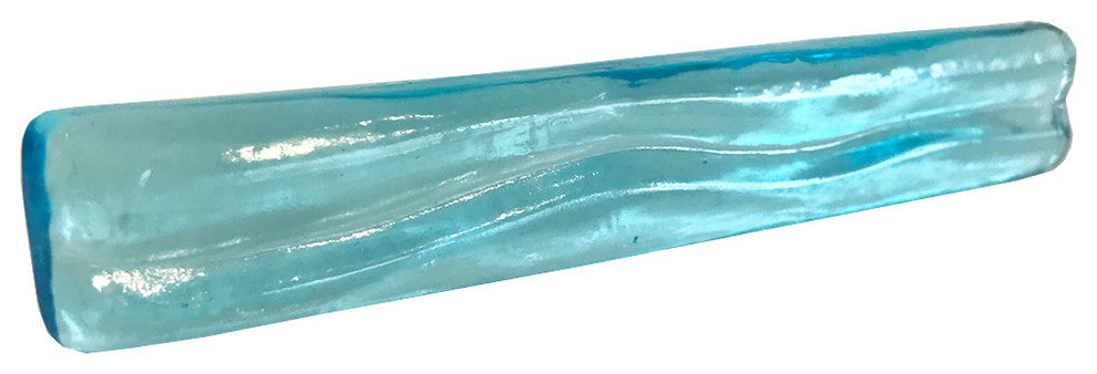 1x6 Wave Hand Poured Glass Tile, Aqua