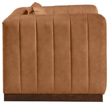Mallina Upholstered Chair, Cognac, Vegan Leather