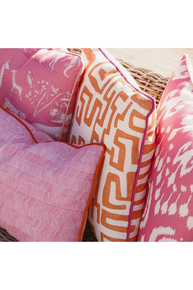 Minimalist Designed Outdoor Throw Pillow | Andrew Martin Reef, Orange
