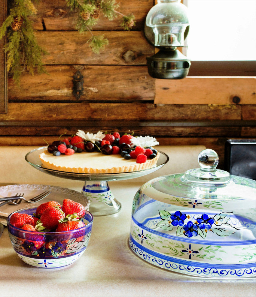 Blue Floral Cake Dome