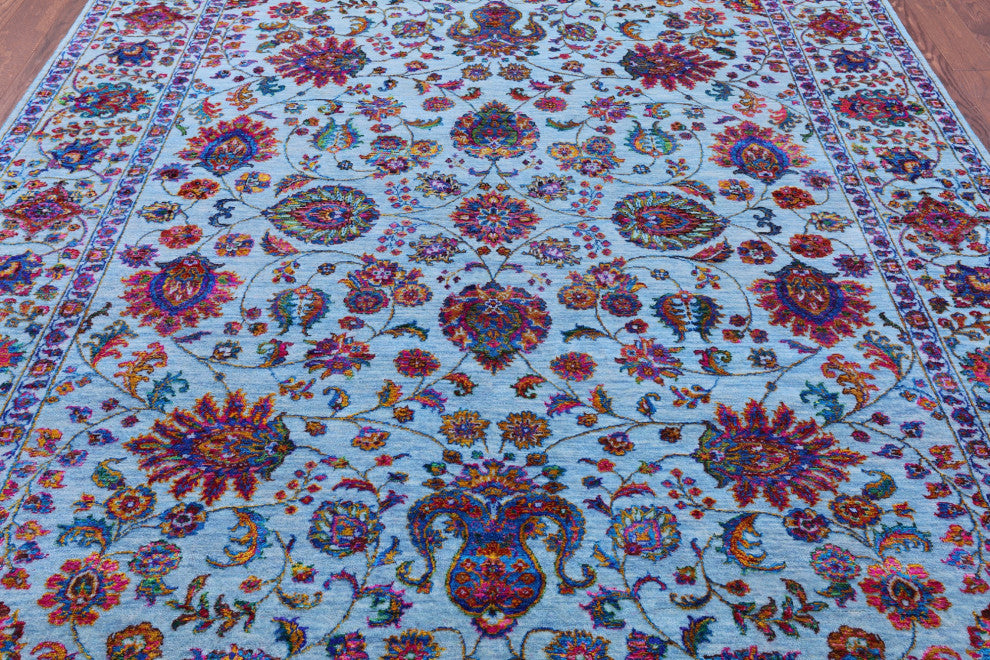 8' 0" X 10' 2" Persian Wool & Silk Hand Knotted Rug - Q15569