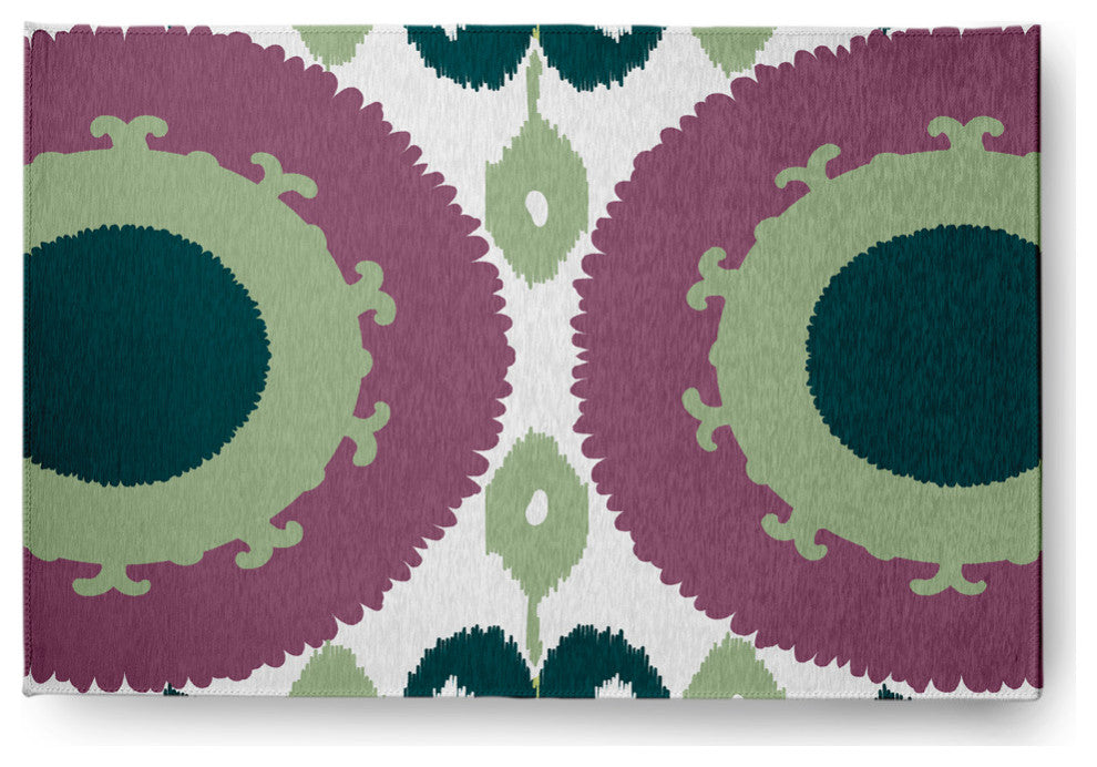 Boho Chenille Rug, Green, 4'x6'