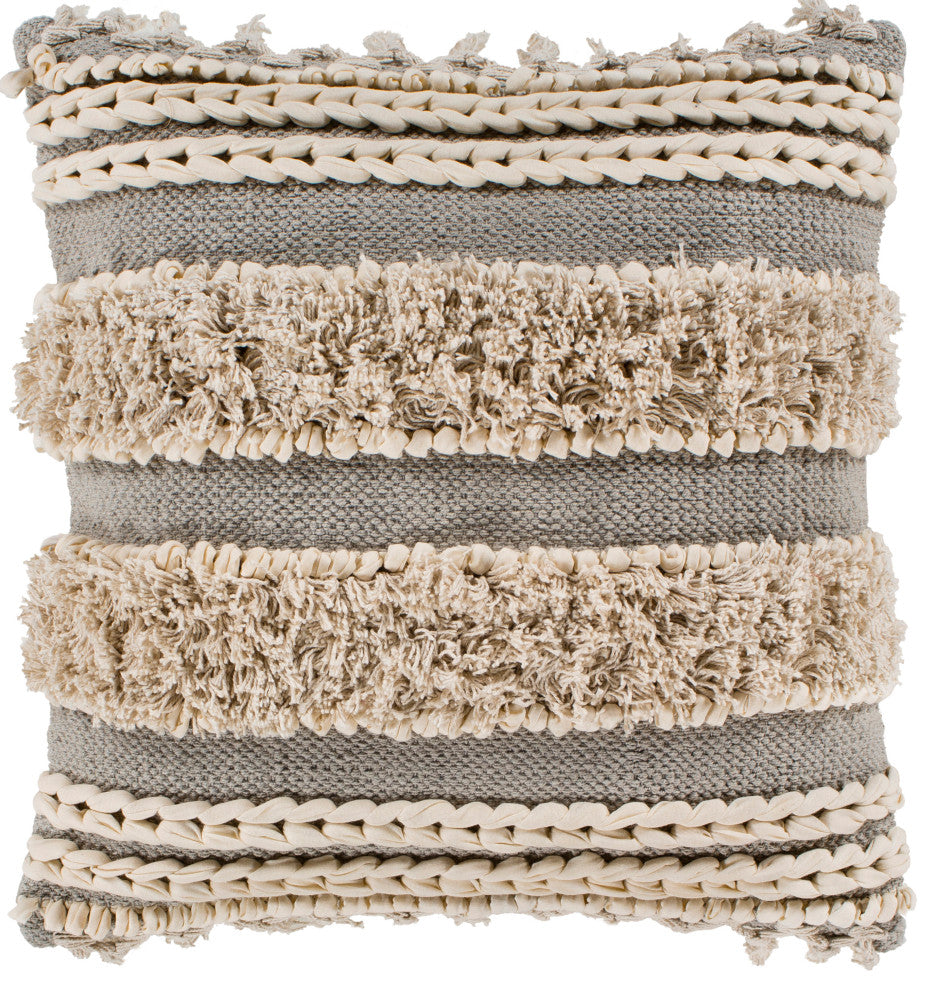 Helena Pillow, Taupe, 22"x22", Down Insert