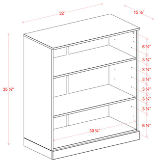100% Solid Wood Modular Cabinet/Bookcase, White, 32"