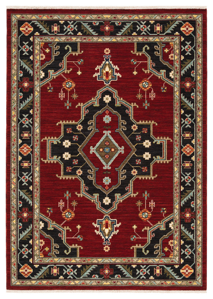 Oriental Weavers Lilihan Indoor Rug Red/ Black 6'7" X 9'6"