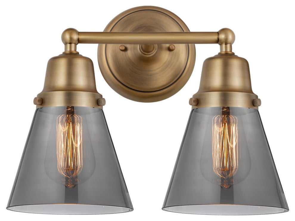 Innovations 623-2W-BB-G63 Cone 2 Light 15" Bath Vanity Light, Brushed Brass