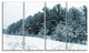 Dark Winter Trees, Landscape Canvas Art Print, 48"x28", 4 Panels