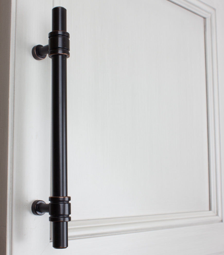 5" Center Steel Barrel Ring Cabinet Bar Pull, Set of 3, Oil Rubbed Bronze