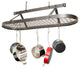 Handcrafted 48" French Oval Ceiling Pot Rack w 24 Hooks Hammered Steel
