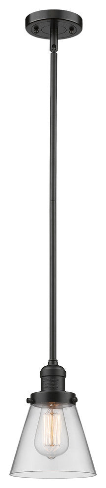 Small Cone 1-Light LED Pendant, Oil Rubbed Bronze, Glass: Clear