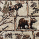 Vale Collection Rustic Wildlife Themed Area Rug, Brown, 2' X 7'