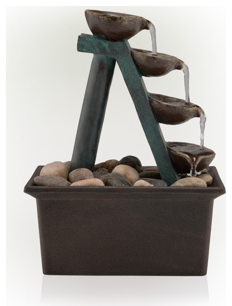 Alpine 4-Tier Step Tabletop Fountain, 8" Tall