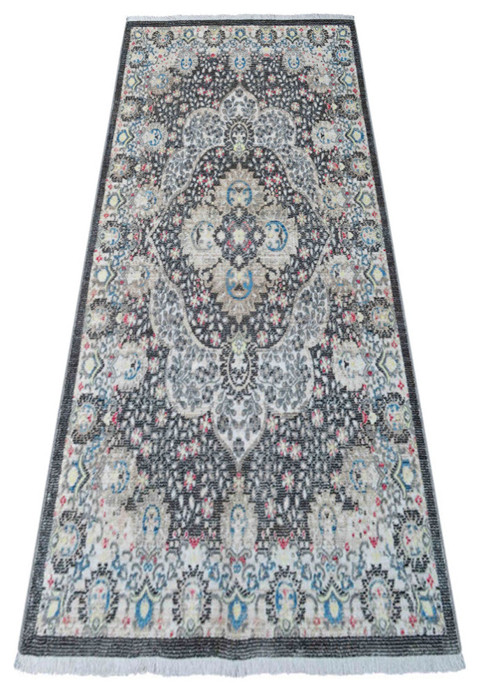 MACHINE MADE POLYESTER AREA RUGS  -Beige Black Color, Oriental ,Living room rug
