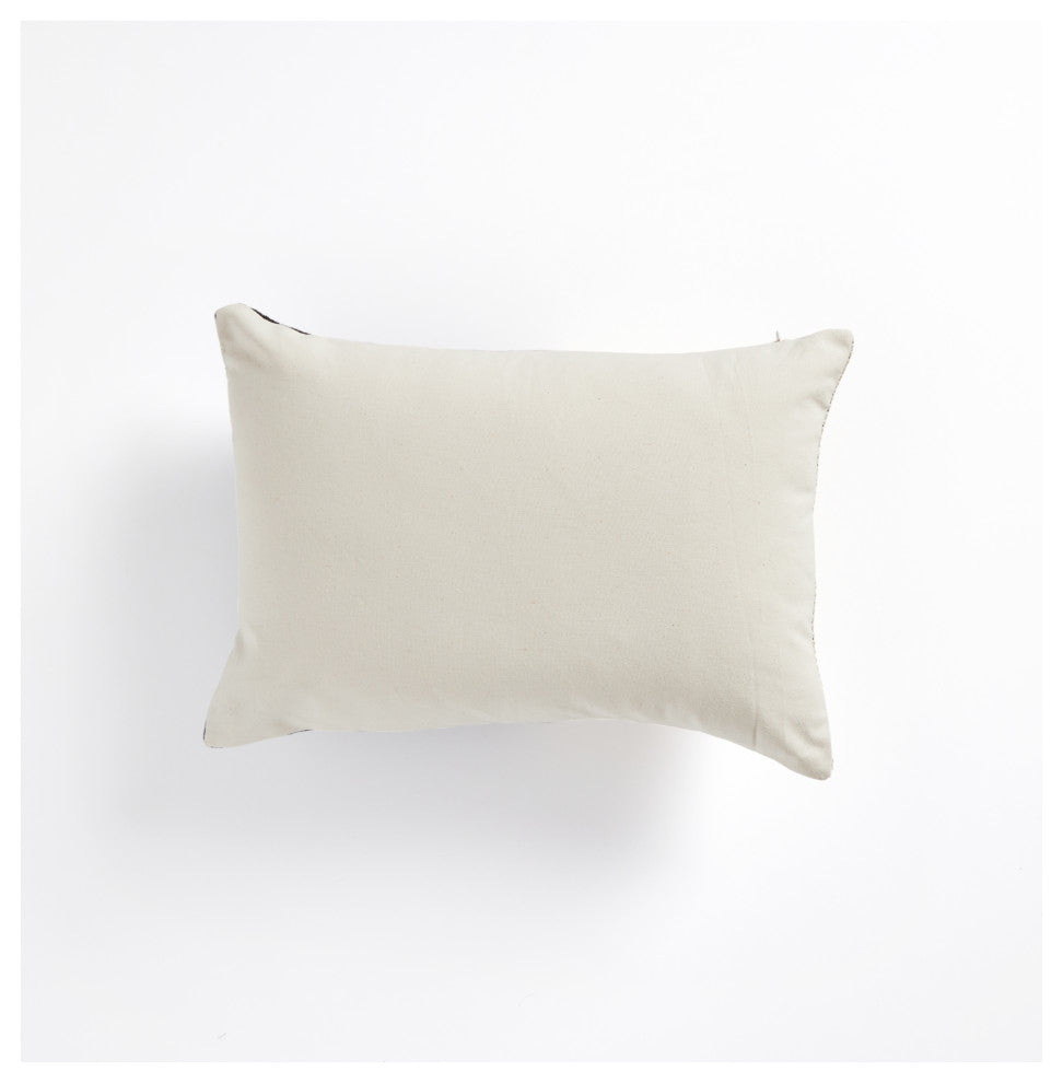 Handwoven Merido Pillow, Black, 14"x20"