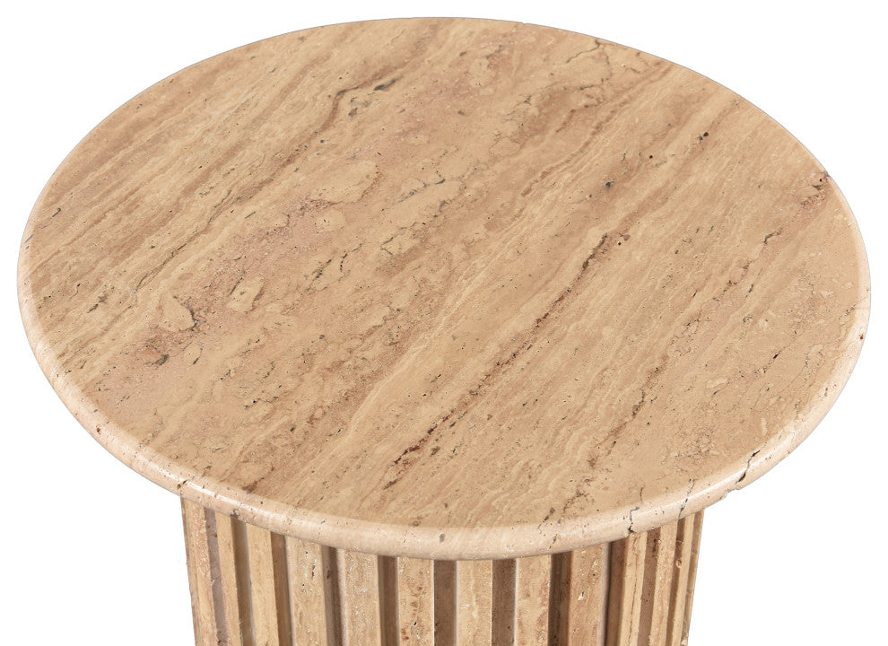 Genoa Marble End / Side Table, Beige