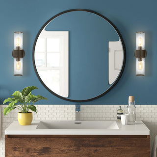 Quinn 15.5" 2-Light Modern Iron/Acrylic LED Sconce, Oil Rubbed Bronze/Clear