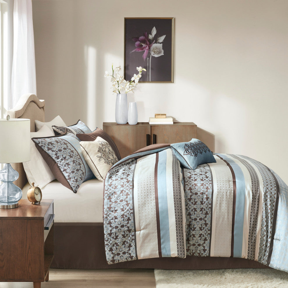 Madison Park Jacquard 7-Piece Comforter Set, Queen