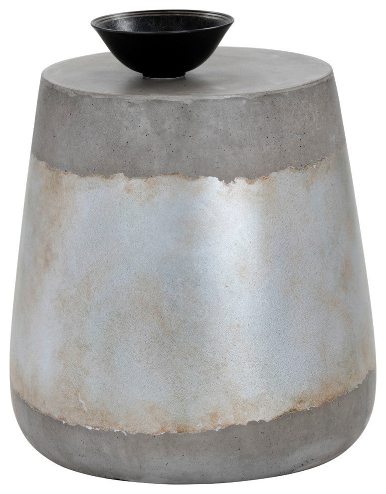 Aries Side Table, Concrete, Silver