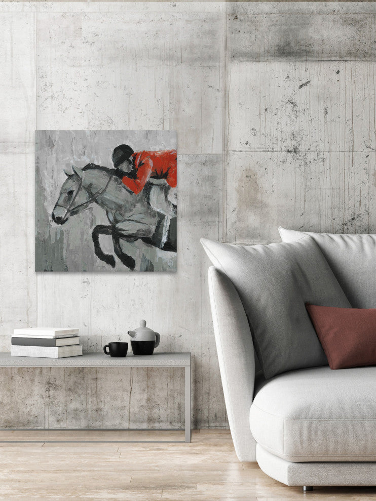 "Horseback Rider" Painting Print on Wrapped Canvas, 48"x48"