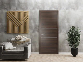 Solid French Door 24 x 84 | Planum 0110 Chocolate Ash with| Bathroom
