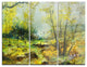 "Green Yellow Forest" Glossy Metal Wall Art, 3 Panels, 36"x28"