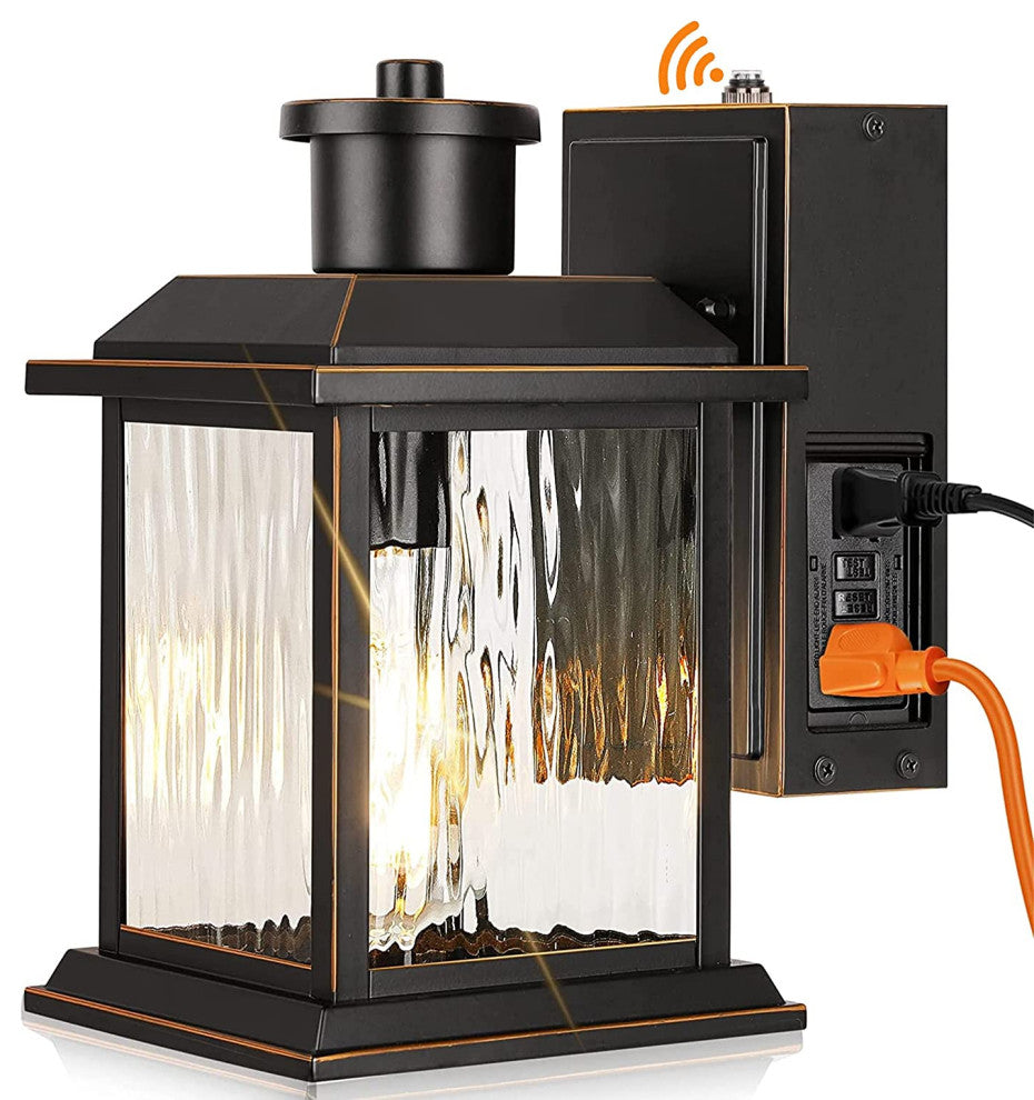 2 Outlets Dusk to Dawn Outdoor Porch Lights Aluminum Rust Exterior Wall Light