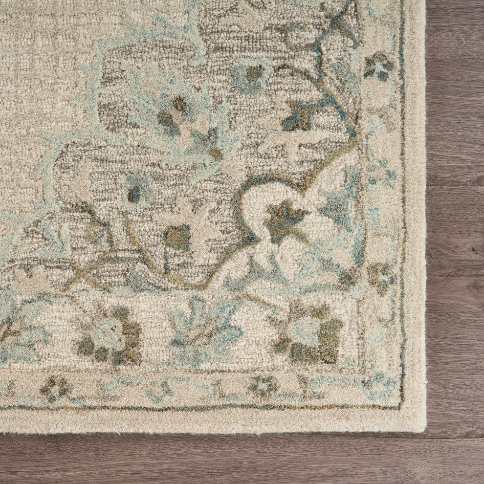 Ivory Medallion Area Rug, 5' X 7'9"