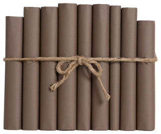 Decorative Books - Pecan Paper Wrapped Book Bundle - 1 foot of Brown Books