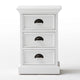 Tall Nightstand, Large Drawers With Hooded Metal Pull Handles, Semi Gloss White