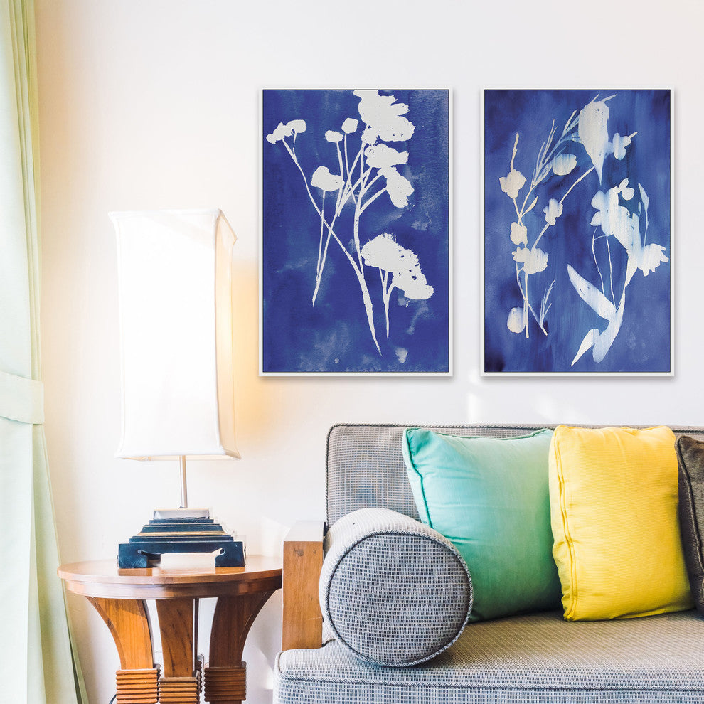 White Stems Diptych, 48x36