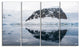 Snowcap Hill in Antarctica, Seashore Canvas Art Print, 48"x28", 4 Panels