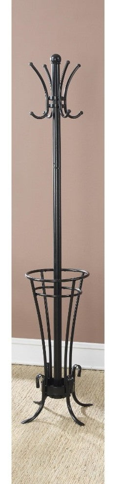 Iron Tube Metal Coat Rack, Black