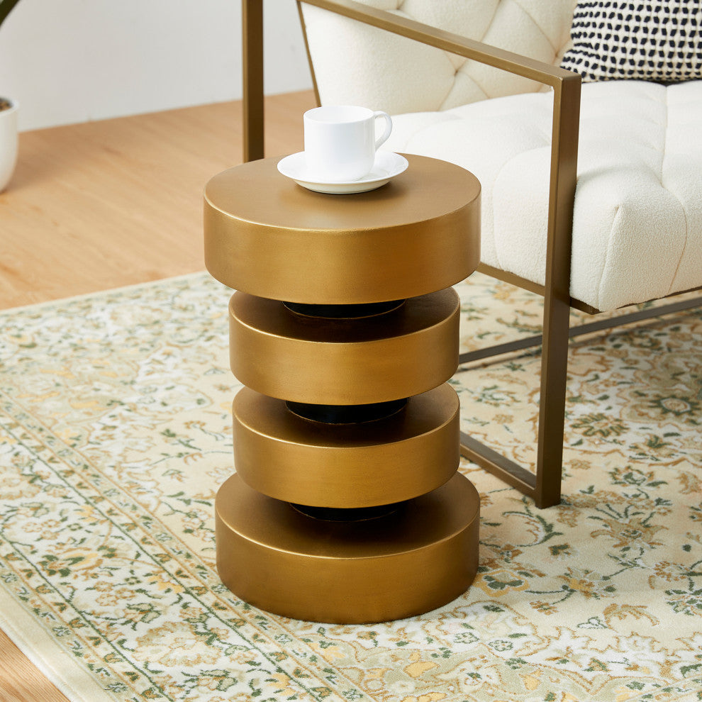 Antique Gold MGO Floating Disks Side Table