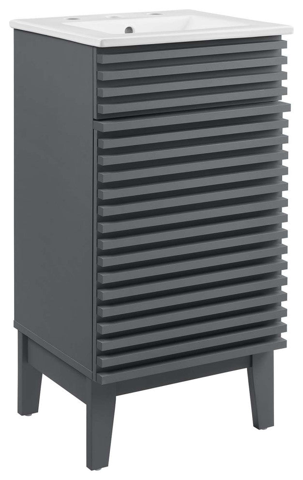 Render 18" Bathroom Vanity Cabinet, Gray White