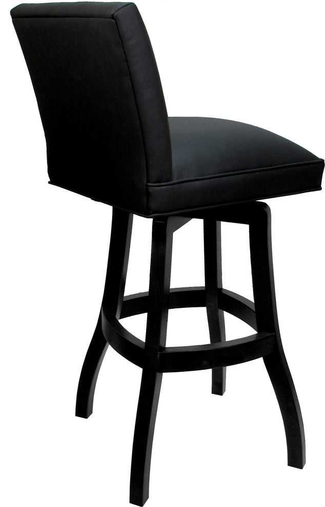 Swivel Wood Counter, Bar or Extra Tall Stool - Sommerville on S-Base, Black Vinyl - Black, 30"