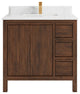 Elizabeth 36 Center Sink Bath Vanity in Dark Walnut Teak 1.5" Empira Quartz