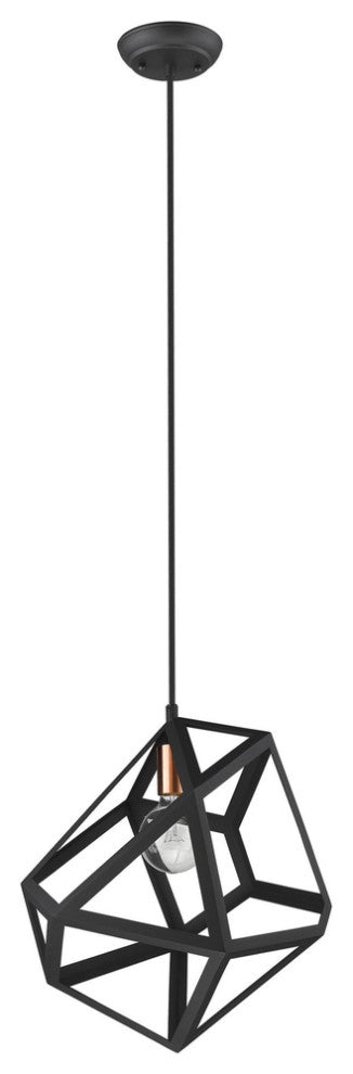 Hedron 1-Light Matte Black Pendant