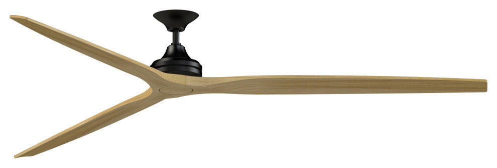 Fanimation Spitfire 96" Fan, Black Motor, Natural Blades
