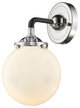 Beacon 1-Light LED Sconce, Black Polished Nickel, Shade: Gloss White