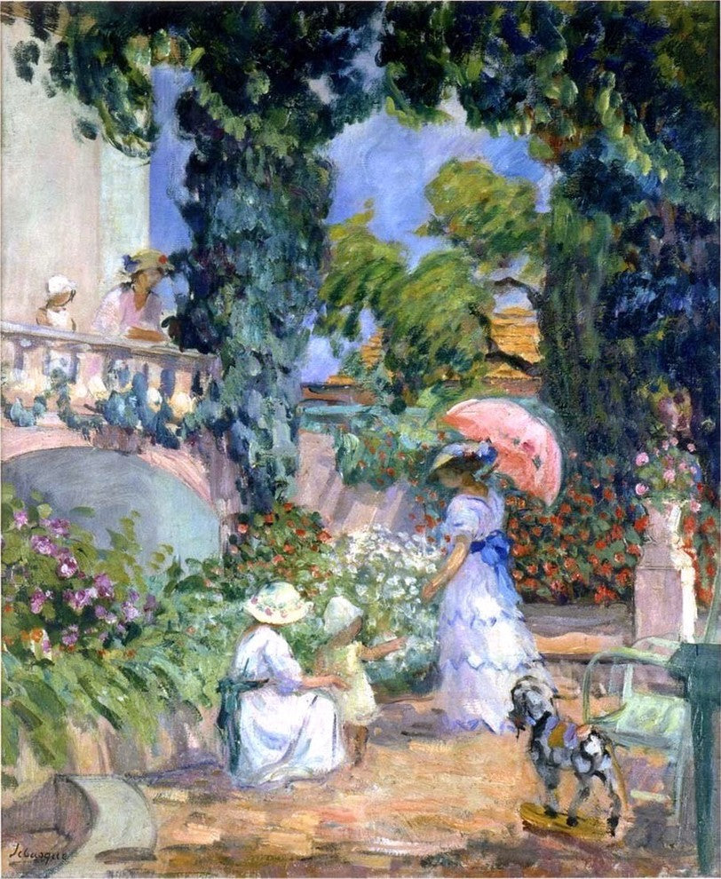 Henri Lebasque Terrace in the Garden, 20"x25" Wall Decal