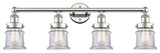 Canton 4-Light 32" Bath Vanity Light, Polished Nickel Finish, Clear Shade
