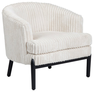 White Plush Upholstered Accent Chair