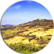 Pienza Medieval Village Italy, Landscape Disc Metal Artwork, 11"