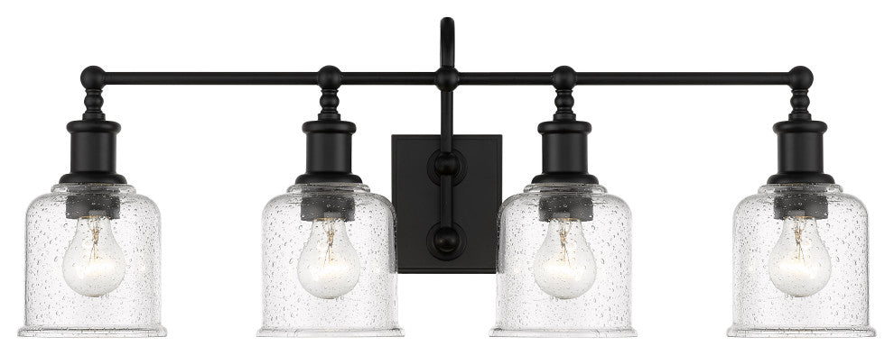 Zlite 734-4V-MB 4-Light Vanity, Clear Seedy