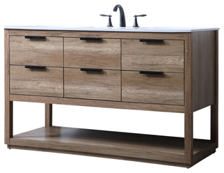 Louie 54" SIngle Bathroom Vanity, Natural Oak